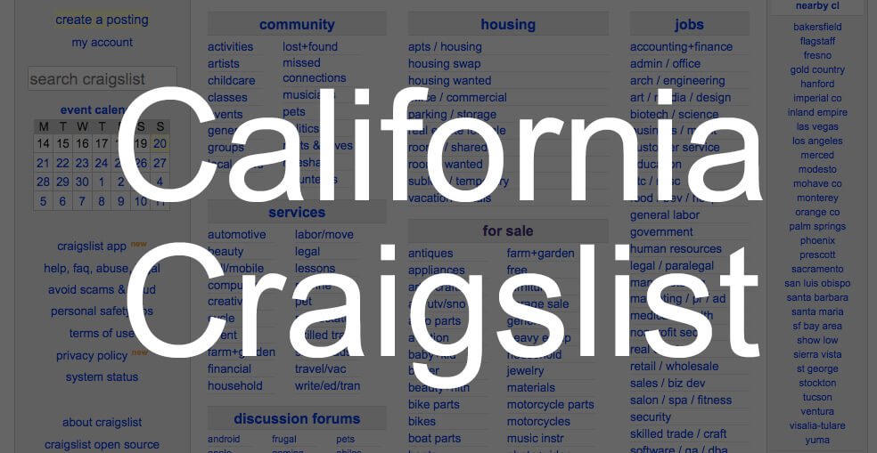 Illustration showcasing the diversity and offerings of Craigslist California